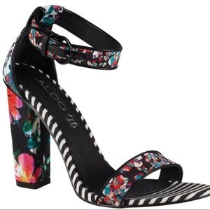 ALDO Florals Block Heel Summer Peep Toe Sandals